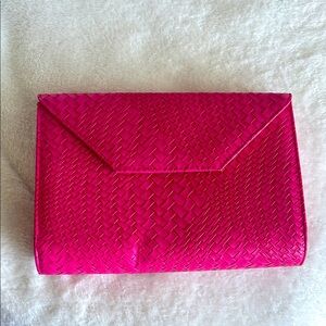 Vibrant Pink Woven Clutch